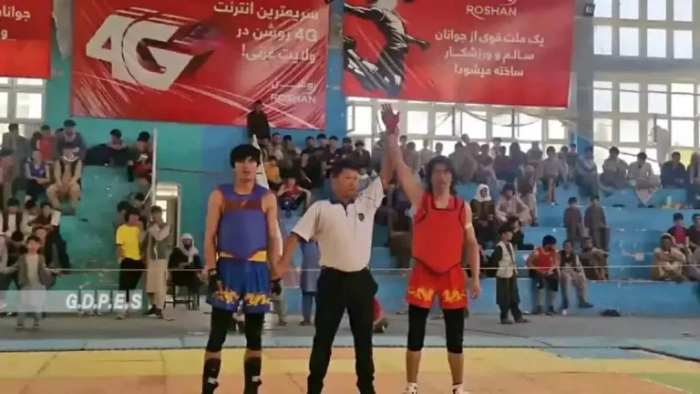 مسابقات منتخبه ووشو در دو بخش تالو و ساندا در مرکز غزنی برگزار شد