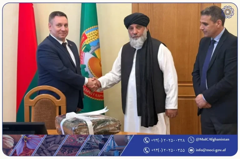 دیدار وزیر صنعت افغانستان با وزیر زراعت جمهوری بلاروس