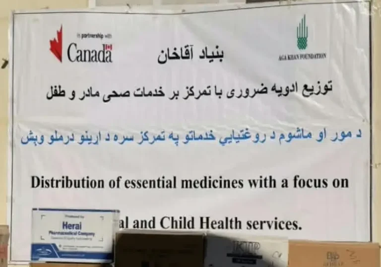 بنیاد آغا خان, یک مقدار دوا به مراکز صحی دایکندی مساعدت کرد